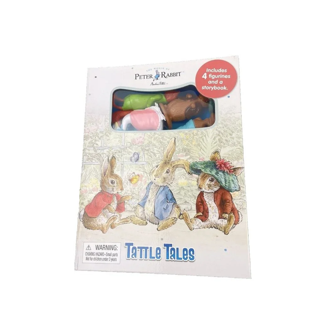 Peter Rabbit Tattle Tales Storybook & 4 play Characters Figurines